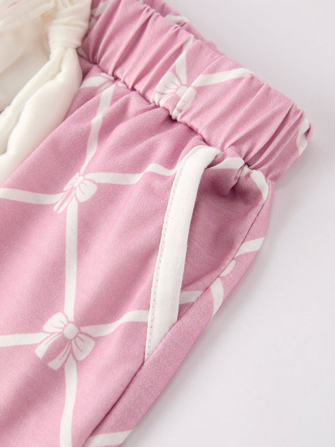 autumn-check-bow-girls-lapel-pajamas Rylee Faith Designs - Sophia's Style-3