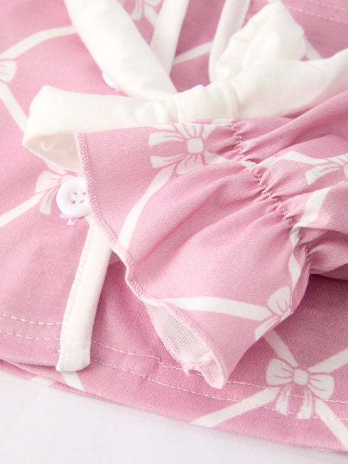 autumn-check-bow-girls-lapel-pajamas Rylee Faith Designs - Sophia's Style-5