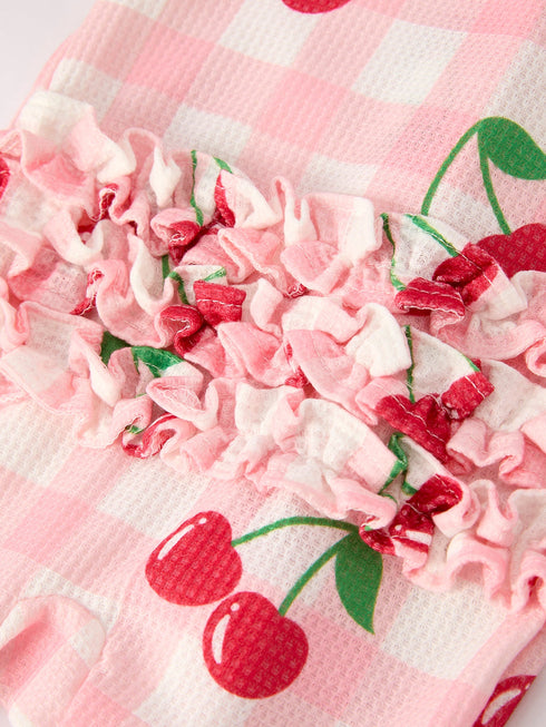 waffle-cherry-plaid-girls-romper Rylee Faith Designs - Sophia's Style-5