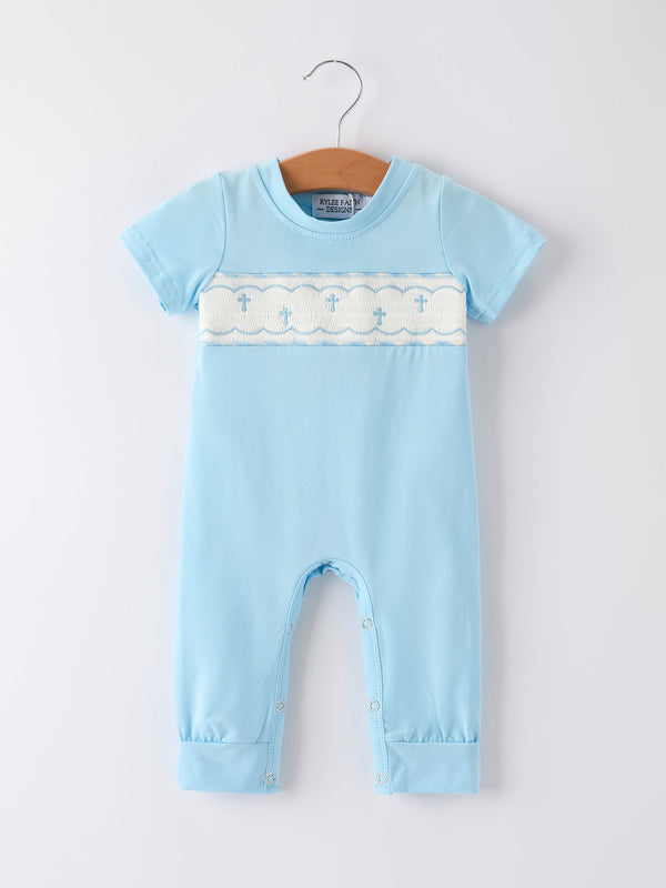 blue-smocked-church-christ-bishop-christening-baby-boys-romper Rylee Faith Designs - Sophia's StyleRomper-1