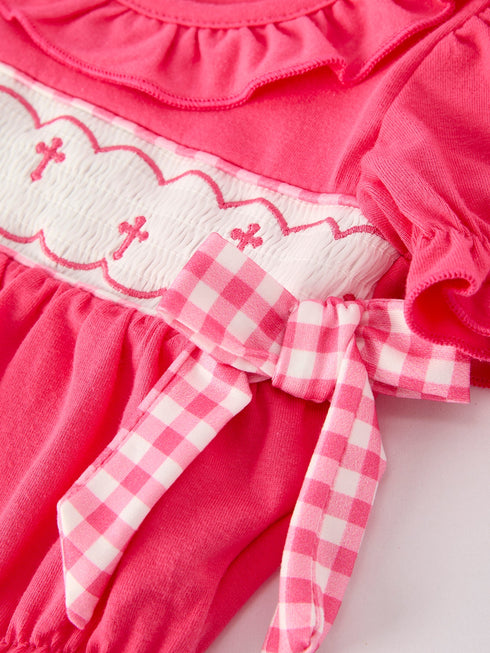 hot-pink-smocked-church-christ-bishop-christening-romper Rylee Faith Designs - Sophia's Style-3