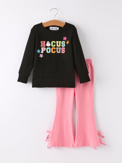 halloween-black-top-pink-bell-bottoms Rylee Faith Designs - Sophia's StyleOutfit-1