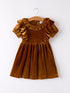 autumn-brown-velvet-girls-dress Rylee Faith Designs - Sophia's StyleDress-1