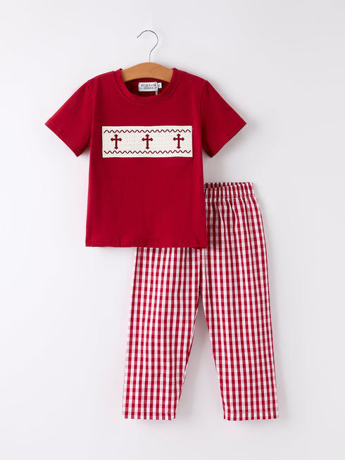 red-plaid-smocked-church-christ-bishop-christening-boysset Rylee Faith Designs - Sophia's StyleOutfit-1