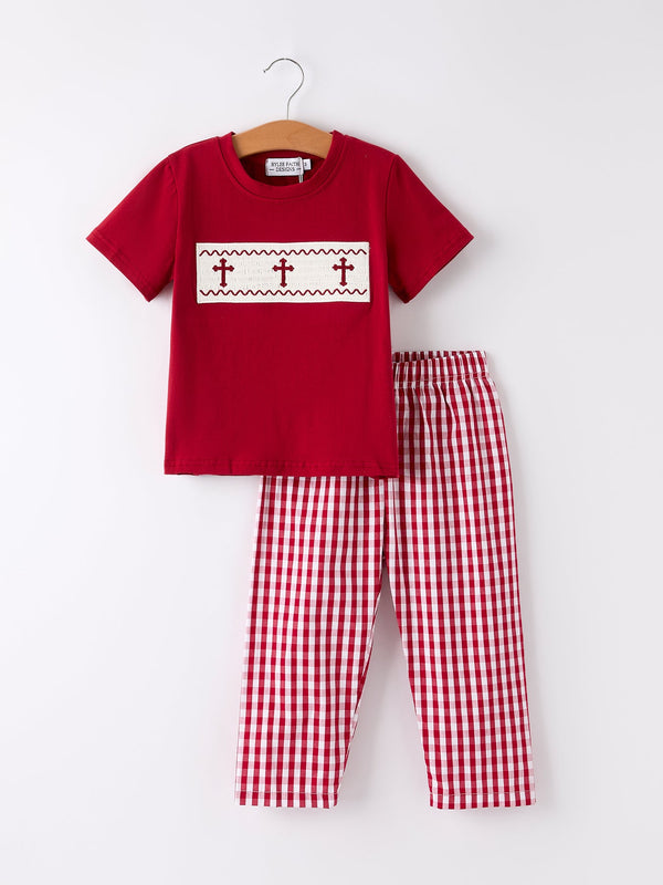 red-plaid-smocked-church-christ-bishop-christening-boysset Rylee Faith Designs - Sophia's StyleOutfit-1