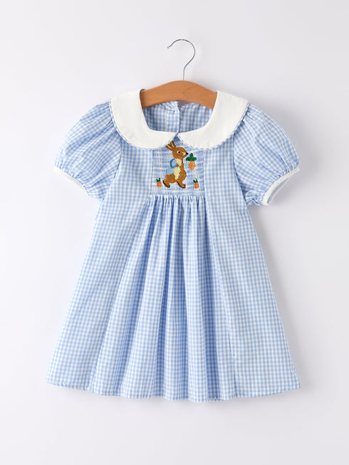 blue-rabbit-embroidery-plaid-baby-collar-dress-sophias-styleDress-1