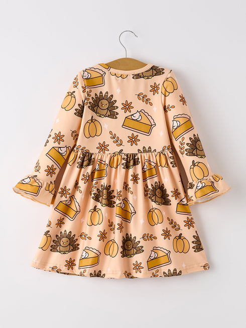 thanksgiving-day-turkey-pie-print-ruffle-sleeve-fun-dress Rylee Faith Designs - Sophia's Style-2