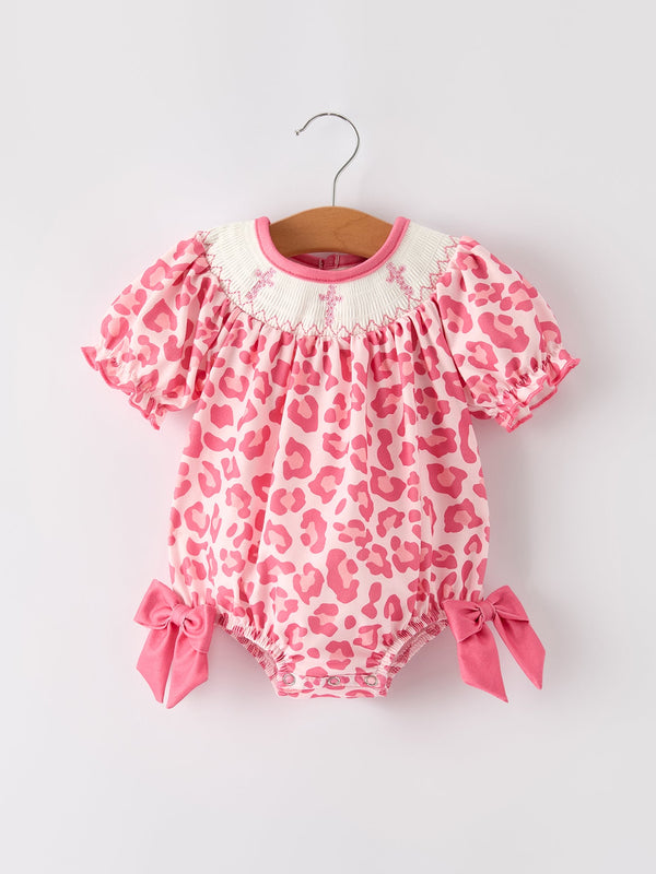 pink-smocked-church-christ-bishop-christening-leopard-baby-girl-romper Rylee Faith Designs - Sophia's StyleRomper-1