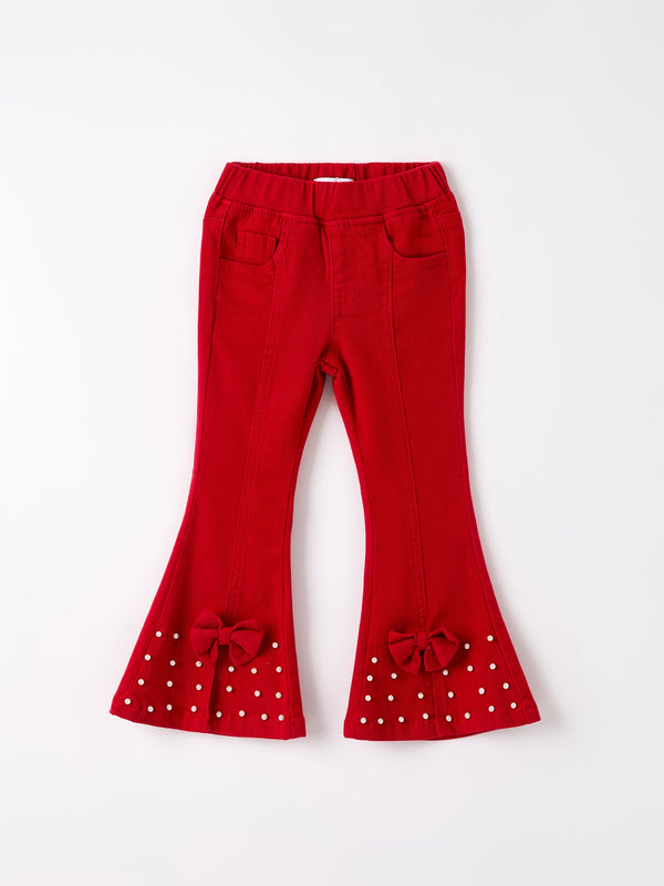 dark-red-flared-elastic-jeans Rylee Faith Designs - Sophia's StyleJeans-1
