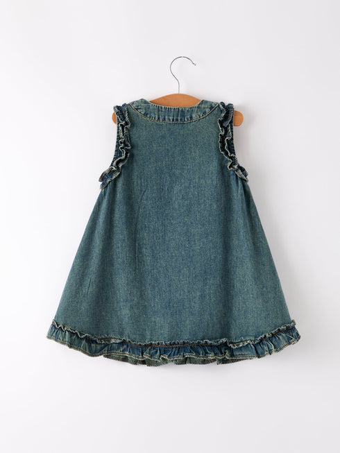 vintage-denim-ruffle-girls-dress-Sophia's Style--2