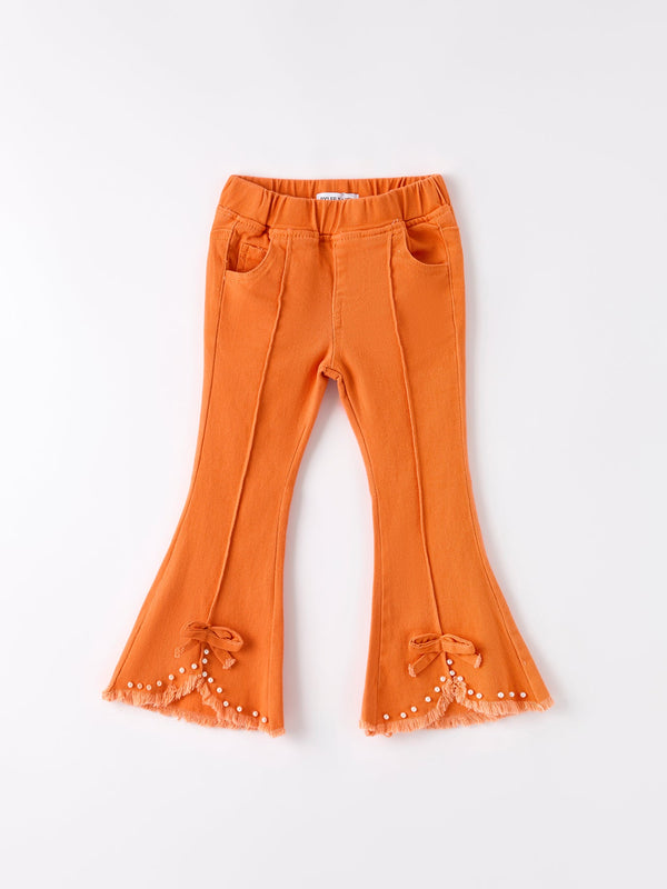 orange-flared-elastic-jeans Rylee Faith Designs - Sophia's StyleJeans-1