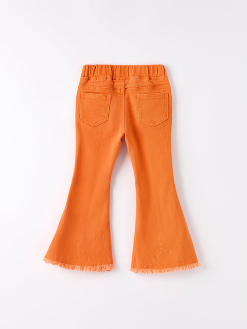 orange-flared-elastic-jeans Rylee Faith Designs - Sophia's Style-2