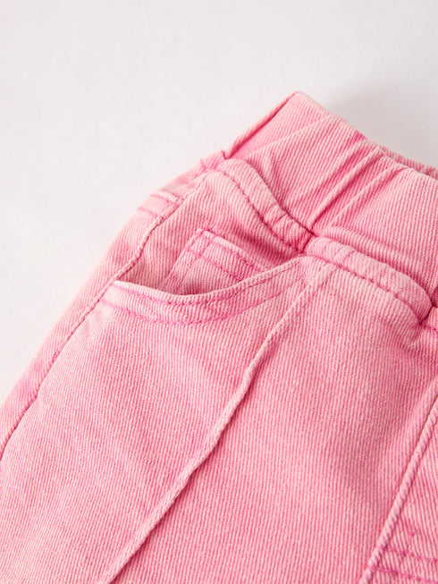 pink-flared-elastic-jeans Rylee Faith Designs - Sophia's Style-3