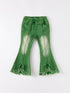 green-flared-elastic-jeans Rylee Faith Designs - Sophia's StyleJeans-1