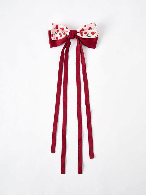 cherry-bow-ribbon-4-5-inch-hairpin Rylee Faith Designs - Sophia's StyleBows-1