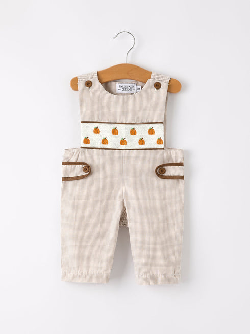 fall-halloween-thanksgiving-pumpkin-smock-embroidered-boys-romper Rylee Faith Designs - Sophia's StyleRomper-1