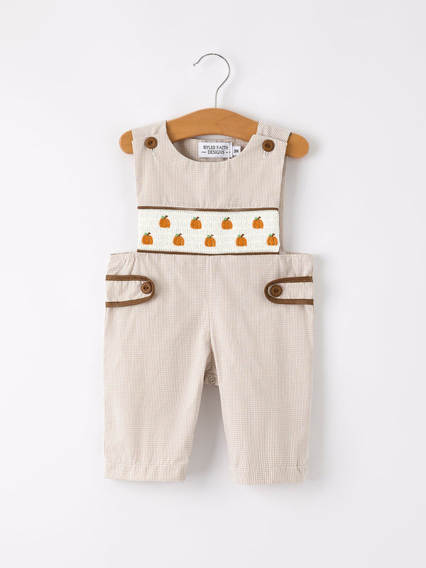 fall-halloween-thanksgiving-pumpkin-smock-embroidered-boys-romper Rylee Faith Designs - Sophia's StyleRomper-1
