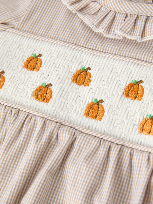 fall-halloween-thanksgiving-pumpkin-embroidery-smock-plaid-baby-girl-romper Rylee Faith Designs - Sophia's Style-3