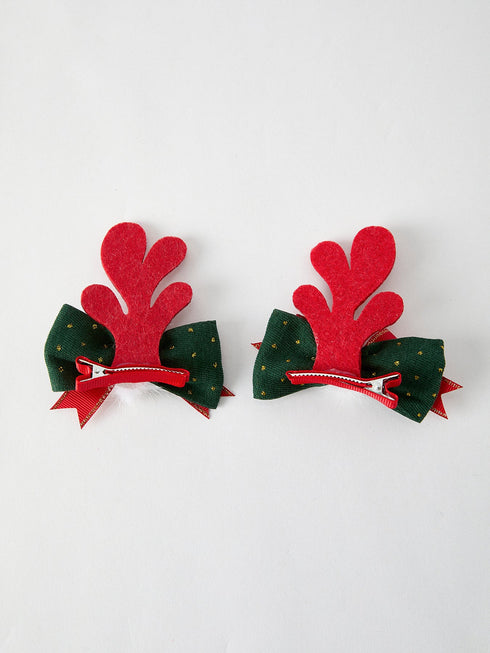 christmas-elk-pom-pom-girls-hair-clip Rylee Faith Designs - Sophia's Style-2