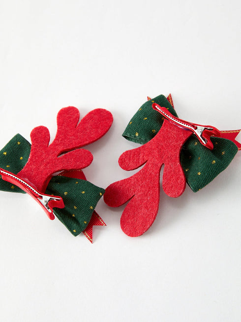 christmas-elk-pom-pom-girls-hair-clip Rylee Faith Designs - Sophia's Style-5