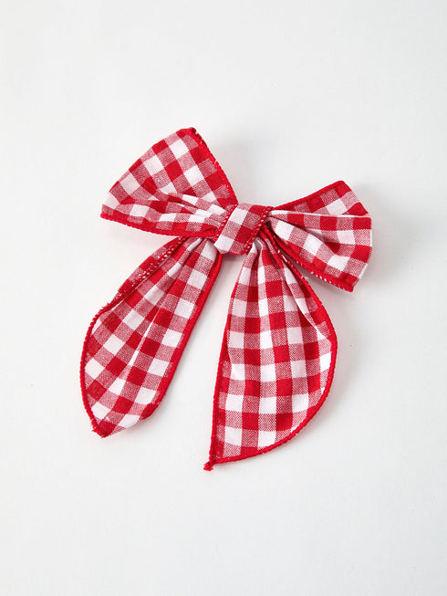 christmas-red-and-white-plaid-bow-5-inch-hairpin Rylee Faith Designs - Sophia's StyleBows-1
