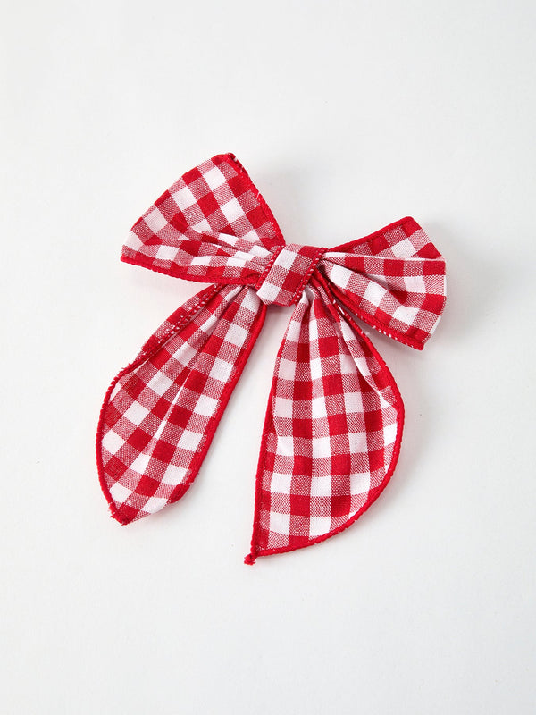 christmas-red-and-white-plaid-bow-5-inch-hairpin Rylee Faith Designs - Sophia's StyleBows-1