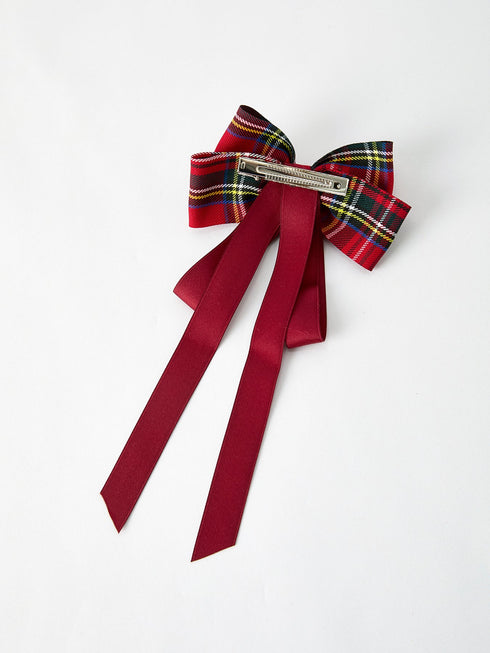 christmas-red-plaid-zircon-bow-hairpin Rylee Faith Designs - Sophia's Style-2