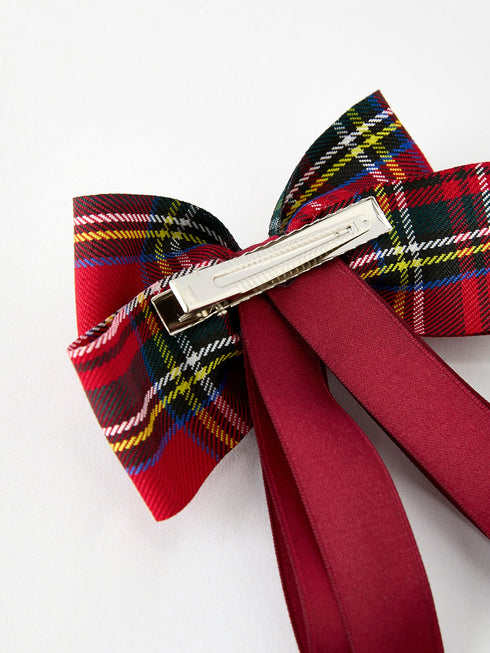 christmas-red-plaid-zircon-bow-hairpin Rylee Faith Designs - Sophia's Style-4