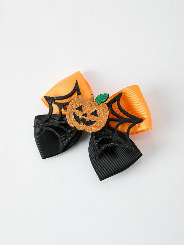 halloween-pumpkin-smiley-bow-hair-clip Rylee Faith Designs - Sophia's StyleBows-1