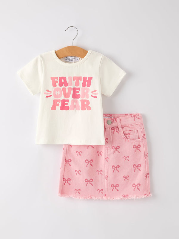 girls-set-letter-t-shirt-pink-bow-printed-denim-skirt Rylee-Faith-Designs-Sophia's StyleOutfit-1