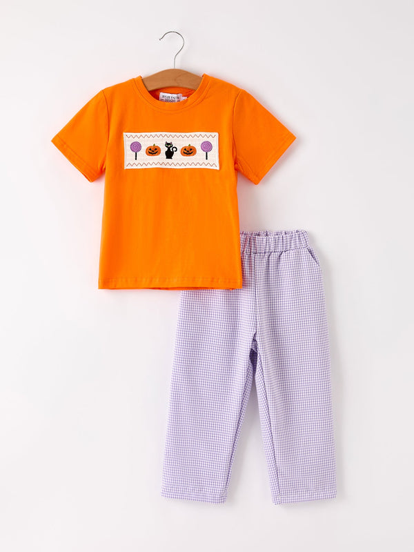 fall-halloween-purple-balloon-pumpkin-cat-smock-embroidery-boy-set Rylee-Faith-Designs-Sophia's StyleOutfit-1