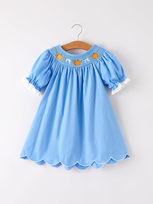 blue-fall-thanksgiving-halloween-pumpkin-smock-embroidery-lace-baby-girl-dress Rylee-Faith-Designs-Sophia's StyleDress-1