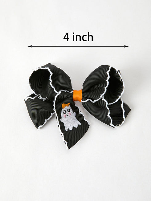 halloween-ghost-embroidered-black-bow-hairpin-Sophia's Style--2