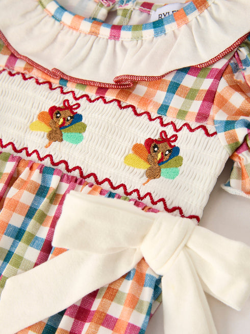 fall-thanksgiving-color-plaid-chick-embroidery-smocking-baby-girls-romper Rylee-Faith-Designs-Sophia's Style-3
