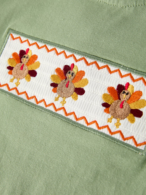 fall-thanksgiving-chicken-smock-embroidered-green-plaid-boys-set Rylee-Faith-Designs-Sophia's Style-5