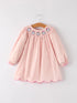 autumn-halloween-light-pink-ghost-embroidery-smock-girl-dress-Sophia's Style-Dress-1