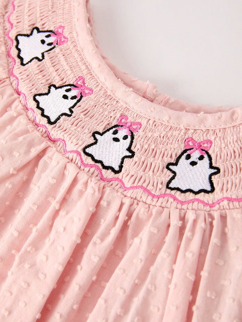 autumn-halloween-light-pink-ghost-embroidery-smock-girl-dress-Sophia's Style--3