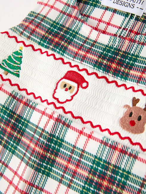 christmas-jonjon-plaid-smocking-embroidered-boys-romper Rylee Faith Designs - Sophia's Style-4