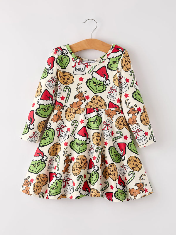 winter-christmas-character-cookie-print-girls-dress Rylee Faith Designs - Sophia's StyleDress-1