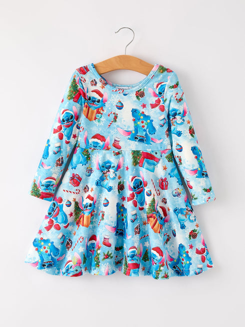 winter-christmas-character-gift-print-girls-dress Rylee Faith Designs - Sophia's StyleDress-1