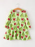 winter-christmas-tree-bow-character-print-green-girls-dress Rylee Faith Designs - Sophia's StyleDress-1