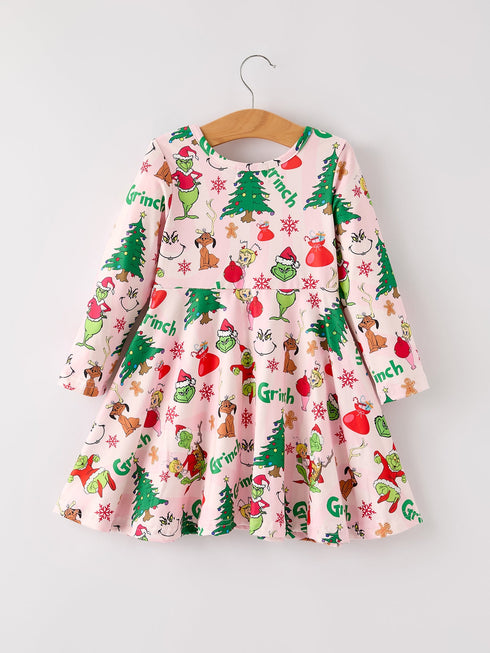 winter-christmas-character-print-girls-dress Rylee Faith Designs - Sophia's Style-2