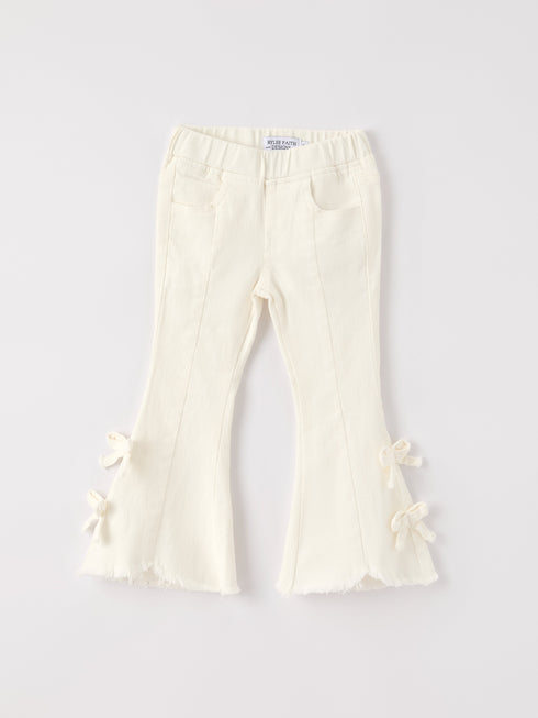 christmas-charming-white-bell-bottom-pants-with-cute-bows Sophia's StyleJeans-1