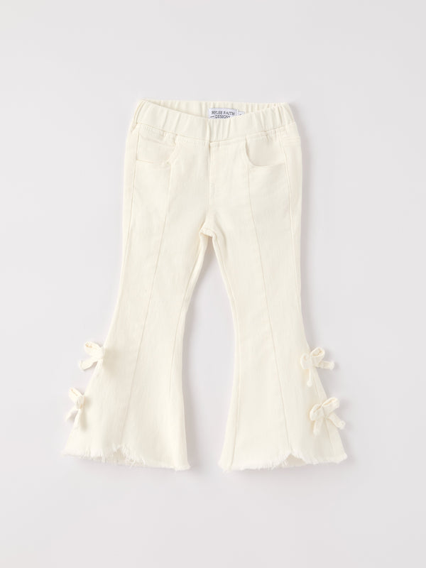 christmas-charming-white-bell-bottom-pants-with-cute-bows Sophia's StyleJeans-1
