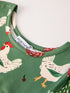 christmas-farm-chicken-print-dress-green-long-sleeve Rylee Faith Designs - Sophia's Style-3