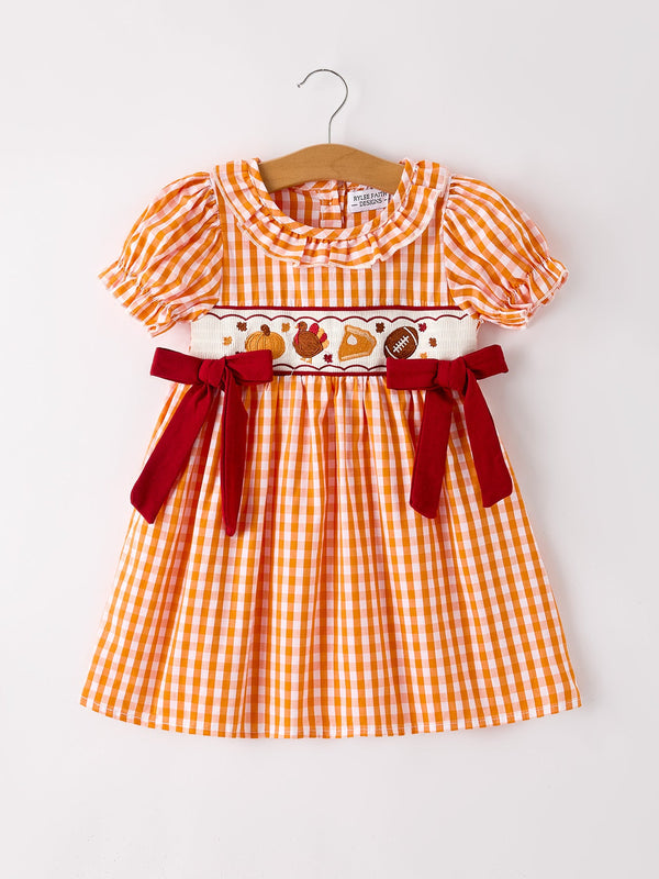 fall-embroidered-dress-for-girls-orange-checkered-with-halloween-details Rylee-Faith-Designs-Sophia's StyleDress-1