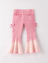 pink-bell-bottom-jeans-frayed-hem-with-cargo-pockets Rylee Faith Designs - Sophia's Style-2