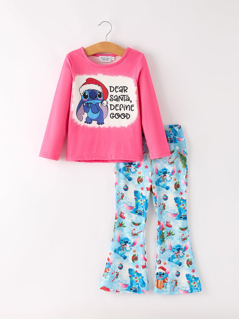 christmas-character-print-pink-girls-set-Sophia's Style-Outfit-1
