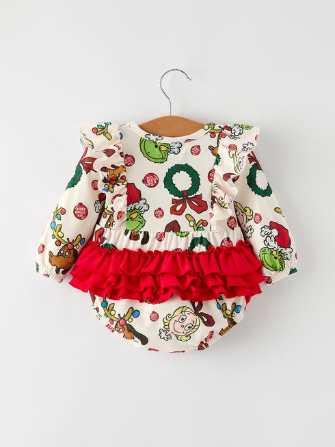 christmas-character-print-baby-girls-romper-with-red-bow-detail Sophia's Style-2