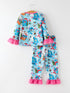 christmas-girls-pajama-set-with-ruffle-detail-and-buttoned-top Sophia's Style-2
